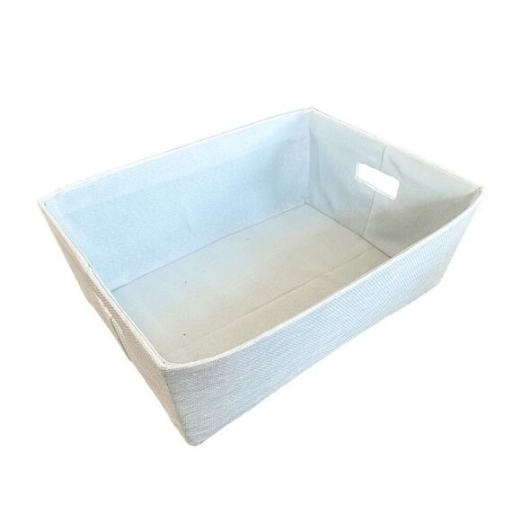 Brand New Gracie Oaks Blue Linen Nursery Basket - Picture 6 of 10